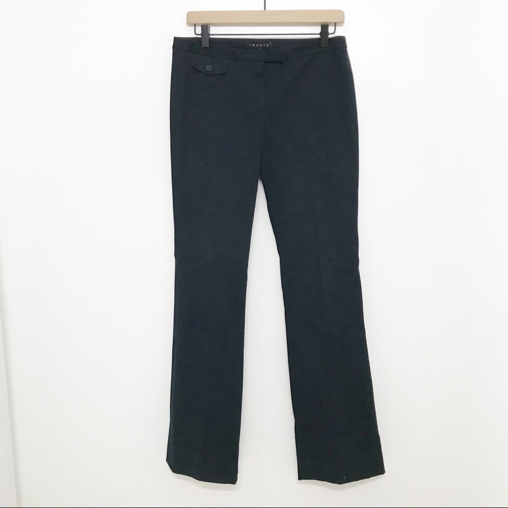 Theory Mid-rise Black Cotton Dress Pants Size 6